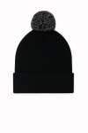 UC413 Pom Pom Beanie Black/Graphite Grey colour image